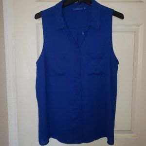 Apt 9 Royal Blue Sleeveless Button Shirt Size PXL